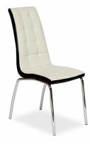 Стул ALESSI ( mod.36 ) металл/экокожа, 42 х 65 х 101 х 49 см, слоновая кость/темно-коричневый (окантовка)/хром (Поставляется только по 4 шт.