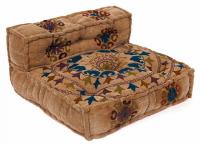 Модуль мягкий со спинкой Secret De Maison RADJA (mod. MA-103) cotton Kilim, 80х80х43см, желтый с цветами. Фото №1