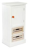 Комод с двумя ящиками и дверцей Белый / Натуральный
