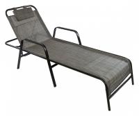 Шезлонг с регулируемой спинкой и подлокотниками ALANYA Черный
