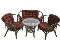 Комплект Багама с диваном и коричневыми подушками фото Комплект Багама с диваном и коричневыми подушками. Фото №1