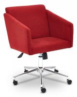 Кресло MILAN хром флок , бордо, 10