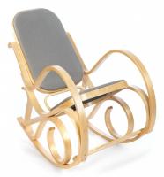 Кресло-качалка mod. AX3002-2 дерево береза, ткань: полиэстер/хлопок, 55х98х91 см, дерево: натуральный #1/ ткань светло-серая 2022. Фото №1