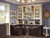 Кухонный буфет с диваном угловым Благо 7 Б 7.1-1 ЛУ Карамель/Коричневый