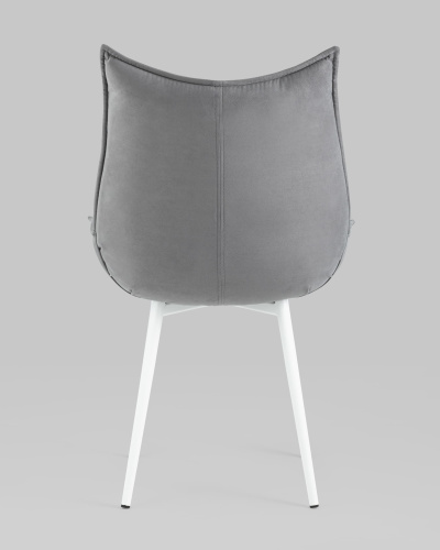 Стул Осло велюр серый белые ножки. Фото №6