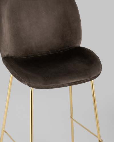 Стул барный Beetle со спинкой коричневый. Фото №9