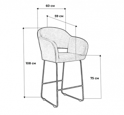 Кресло бар Oscar Браун/Линк фото Кресло бар Oscar Браун/Линк. Фото №3