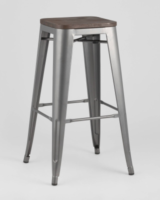 Стул полубарный Диего велюр пыльно-синий. Фото