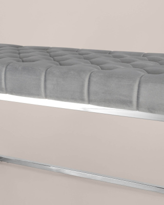 Банкетка ИНСИГНИЯ велюр серый сталь серебро. Фото №5