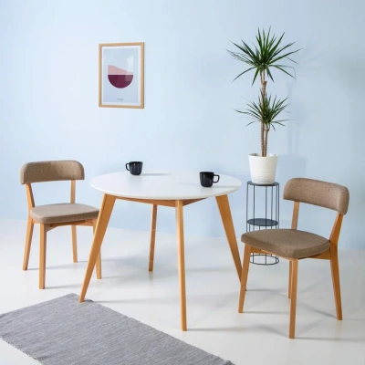 Стол Лунд круглый д.860 бук-белый. Фото №5