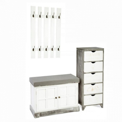 Комод с пятью ящиками цвет каркаса Серый / Ящики, дверца - белый. Фото