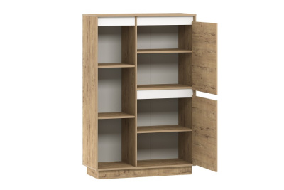 Virginia НМ 011.85 Шкаф комбинированный Правый, Белый Скандинавский/Дуб Бунратти. Фото №2