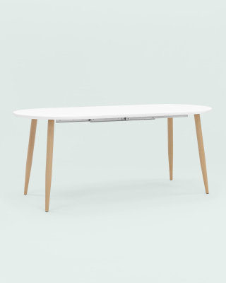 Стол обеденный Берген раскладной 120-180*80 белый. Фото