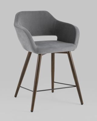 Стул полубарный Саймон велюр тёмно-серый фото Стул полубарный Саймон велюр тёмно-серый. Фото №3