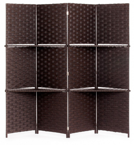 Ширма с полками Secret De Maison NICE (mod. TT-RD007) сосна+бумажный жгут, 200*180, Орех (Walnut). Фото №1