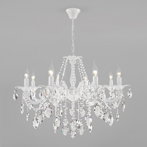 Подвесная люстра Eurosvet Veletta 10108/8 белый/прозрачный хрусталь Strotskis фото Подвесная люстра Eurosvet Veletta 10108/8 белый/прозрачный хрусталь Strotskis. Фото №2