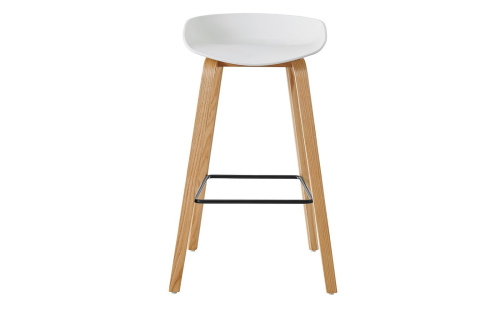 Стул барный BY003 белый бук/матовый черный металл. Фото №7