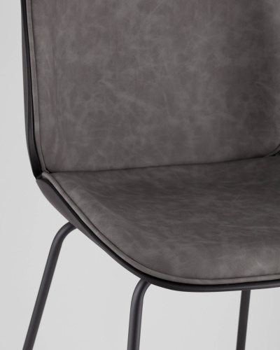 Стул барный Beetle PU со спинкой серый. Фото №9