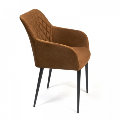 Кресло BREMO (mod. 708) ткань/металл, 58х55х83 см, высота до сиденья 48 см, коричневый barkhat 11/черный (поставляется по 4 шт). Фото №2