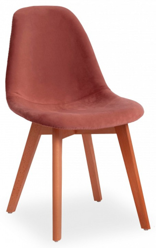 Стул Secret De Maison CINDY SOFT (mod. C1021F1)  / 1 шт. в упаковке вельвет/дерево , 53 х 45 х 81 см , коралловый (HLR 44)/натуральный. Фото №1