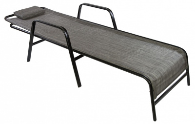 Шезлонг с регулируемой спинкой и подлокотниками ALANYA Черный. Фото