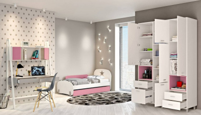 Шкаф комбинированный Polini Kids Mirum, белый фото Шкаф комбинированный Polini Kids Mirum, белый. Фото №4