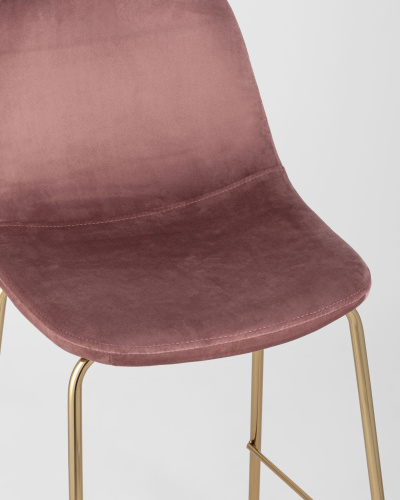 Стул полубарный Валенсия велюр розовый золотые ножки. Фото №9