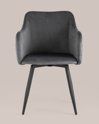 Стул Ника вращающийся велюр серый фото Стул Ника вращающийся велюр серый. Фото №5