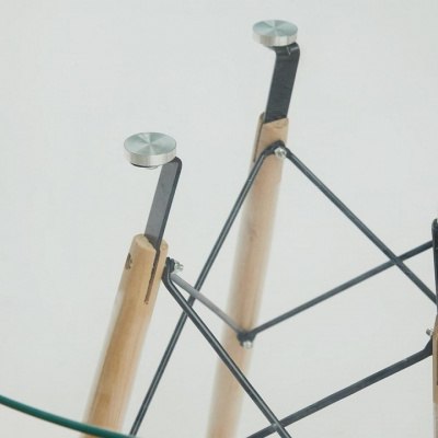 Стол CINDY GLASS (mod.80GLASS) металл/стекло, D80х75см, прозрачный. Фото №2