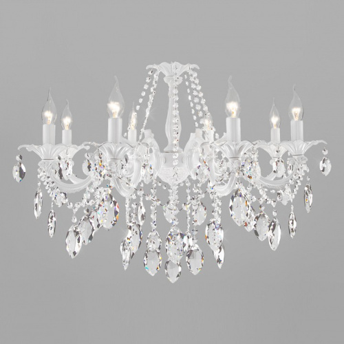 Подвесная люстра Eurosvet Veletta 10108/8 белый/прозрачный хрусталь Strotskis фото Подвесная люстра Eurosvet Veletta 10108/8 белый/прозрачный хрусталь Strotskis. Фото №1