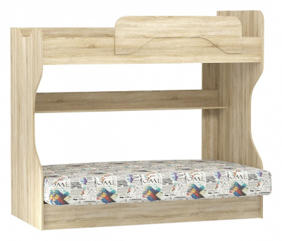 Оливия НМ 037.43 М2 Кровать Жаккард Рим, Дуб Сонома фото Оливия НМ 037.43 М2 Кровать Жаккард Рим, Дуб Сонома. Фото №2