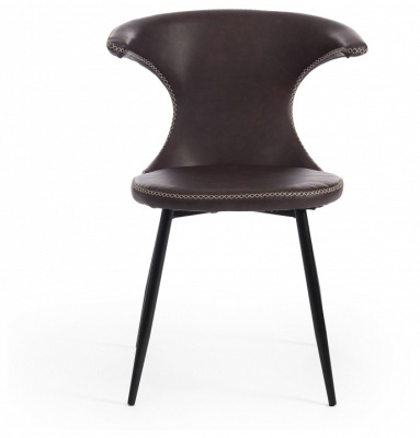 Стул FLAIR (mod. 9020) экокожа/металл, 60 х 56 х 78 см , коричневый 1/черный  (поставляется по 4 шт) фото Стул FLAIR (mod. 9020) экокожа/металл, 60 х 56 х 78 см , коричневый 1/черный  (поставляется по 4 шт). Фото №2