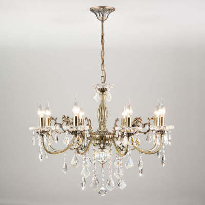 Подвесная люстра Eurosvet Elisha 3281/8 античная бронза/прозрачный хрусталь Strotskis фото Подвесная люстра Eurosvet Elisha 3281/8 античная бронза/прозрачный хрусталь Strotskis. Фото №2