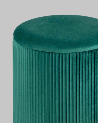 Пуф Шарлотта с ящиком велюр зеленый. Фото №6