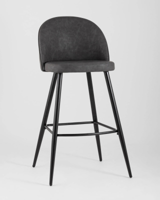 Стул барный Лион темно-серая экокожа. Фото №3