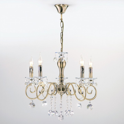Подвесная люстра Eurosvet Ravenna 10104/5 античная бронза/прозрачный хрусталь Strotskis фото Подвесная люстра Eurosvet Ravenna 10104/5 античная бронза/прозрачный хрусталь Strotskis. Фото №2