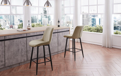 Стул полубарный CG1953B бежевый UF910-01. Фото