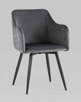 Стул Ника вращающийся велюр серый фото Стул Ника вращающийся велюр серый. Фото №3