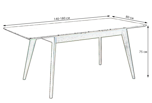 Стол Лунд раскладной 140-180 БУК-Мрамор Графит. Фото №4