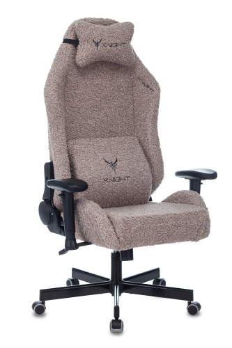 Кресло игровое Knight T1 серый экомех с подголов. крестовина металл. Фото №2