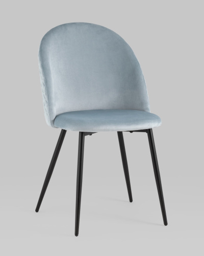 Стул Lilly велюр серо-голубой фото Стул Lilly велюр серо-голубой. Фото №3