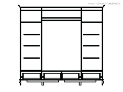 Шкаф для одежды Оскар ММ-216-01/14Б (высокий) фото Шкаф для одежды Оскар ММ-216-01/14Б (высокий). Фото №2