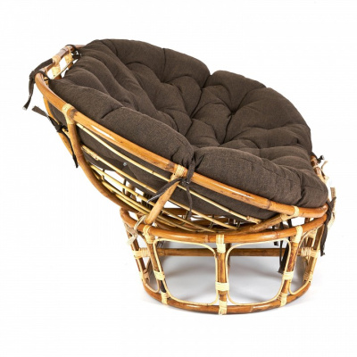 Кресло MAMASAN ECO SKIN  / с подушкой / Natural (натуральный), ткань Коричневый, 3М7-147. Фото