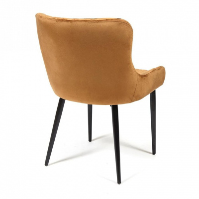 Стул ELI (mod. 8202) металл/ткань, 53x61,5x83 см, коричневый (G-062-61)/черный  (поставляется по 2 шт). Фото