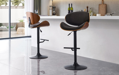 Стул барный JY1076 коричневый/черный фото Стул барный JY1076 коричневый/черный. Фото №4