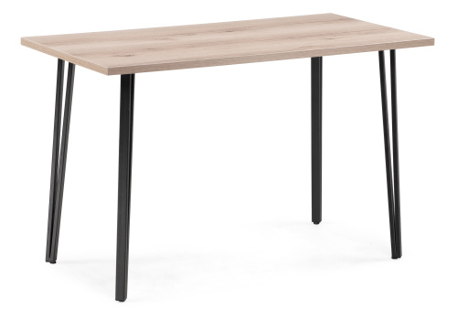 Стол деревянный Денвер Лофт 120 25 мм дуб делано светлый / черный матовый. Фото №1