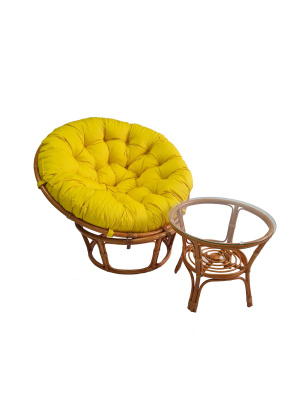 Кресло Папасан 23/01 с желтой подушкой. Фото №3