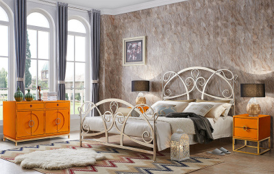 Тумба прикроватная ESF FL-7814 оранжевая фото Тумба прикроватная ESF FL-7814 оранжевая. Фото №4