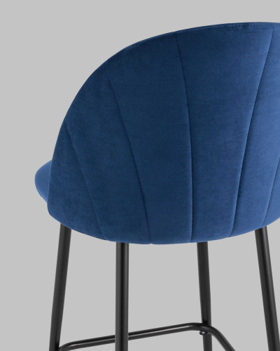 Стул полубарный Логан велюр синий. Фото №8
