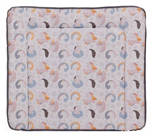 Матрас пеленальный Polini kids Волшебный Единорог, серый. Фото №1